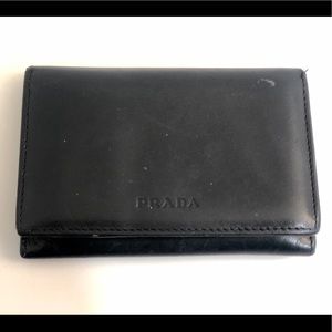 Prada Leather Bifold Card Holder